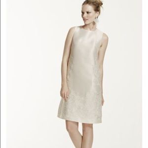 David’s Bridal Galina Short Shift Dress in White